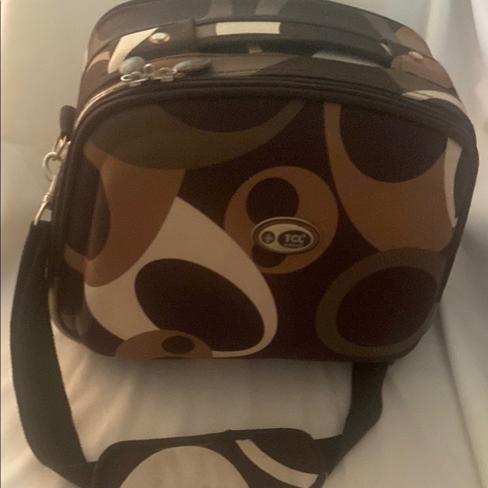 TCL casual  Brown Patterned Bag train case